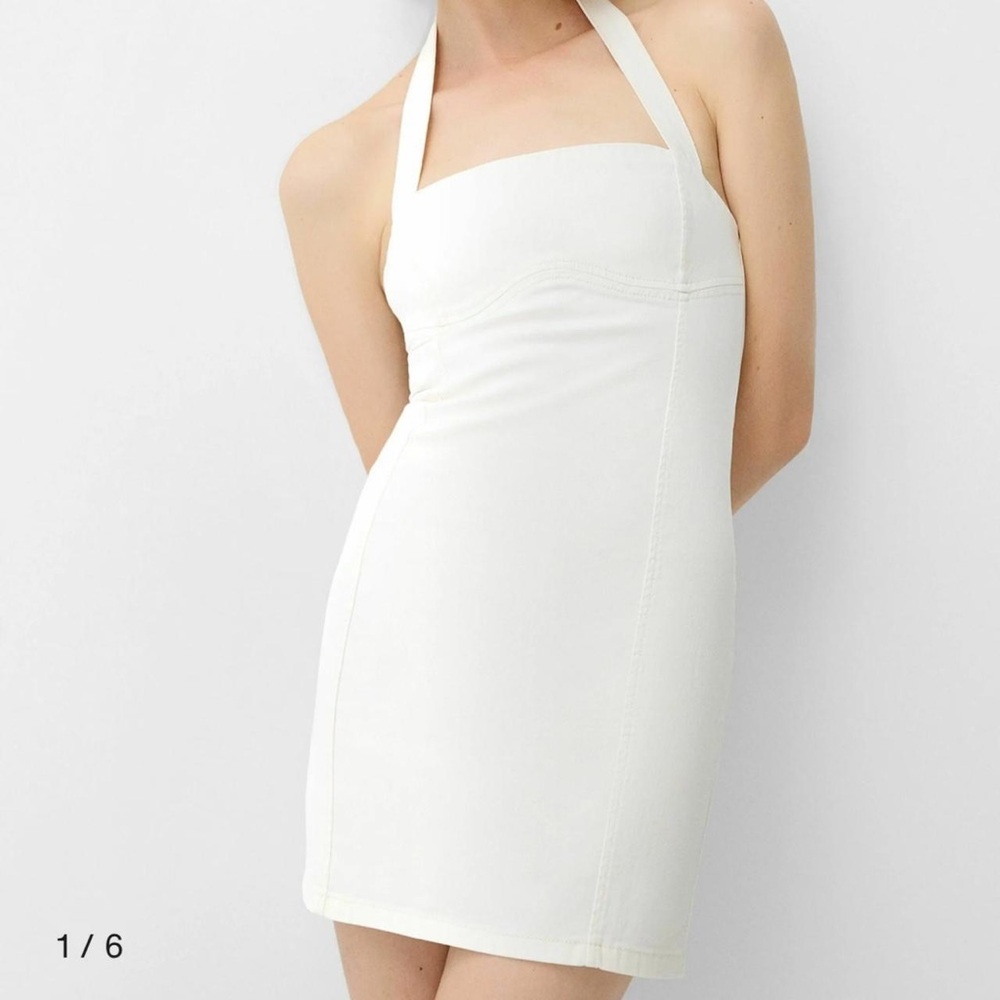 Bershka Denim Halter Mini Dress